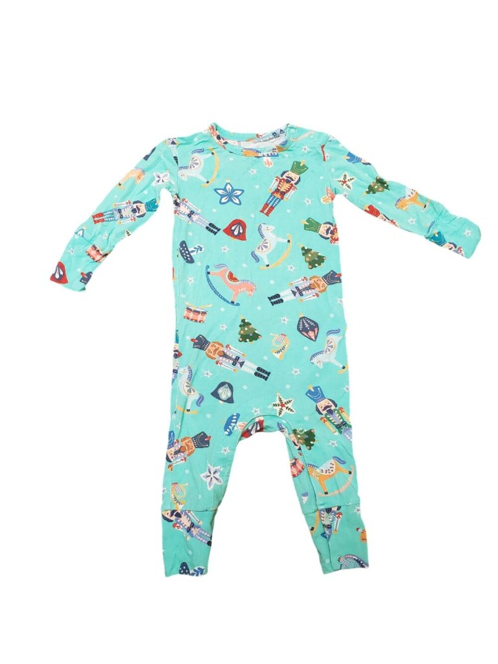 Posh Peanut Holiday Christmas Nutcracker Long Sleeve Romper Sleeper Pajamas 6-9m